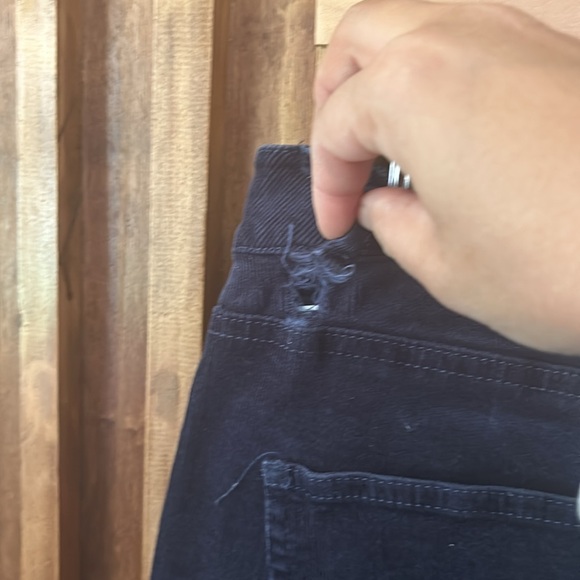 Eileen Fisher Cordouroy Ankle Crop Straight Leg Navy Blue. Size 10 ** Flaw** - Picture 8 of 8